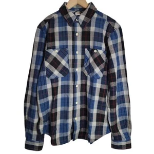 The North Face Flannel Men's Medium Twill Plaid Button Up Blue NWT - Picture 1 of 8