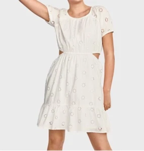 Sugar & Jade Girls White Eyelet Cutout Bohemian Dress size XL 16/18 NWT MSRP $50 - Picture 1 of 9