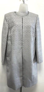 Jacques Vert UK12 silver circle pattern long-sleeved occasion wear lined coat - Picture 1 of 14