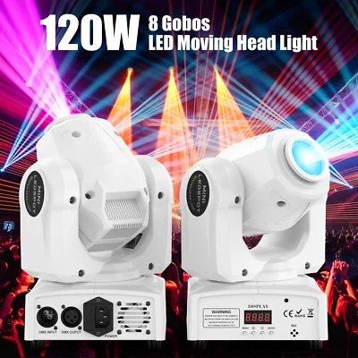 120W LED Moving Head Light 8Gobo Beam Spot DMX Lighting W/Remote For Disco Show - Image 1 of 4
