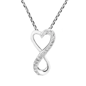 Collar de cadena de plata esterlina Everlasting Love Infinity corazón infinito - Imagen 1 de 6
