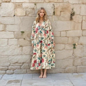 Beach Resort Bliss' 100% Cotton Maxi Dress | Boho Resort Wear - Picture 1 of 9