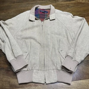 Vintage 90s Ralph Lauren Polo Plaid Lining Tartan Bomber Jacket Burlap Cotton S - Picture 1 of 13