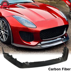 Alerón de barbilla de parachoques delantero de fibra de carbono real para Jaguar F-Type Base 2017-2019 - Imagen 1 de 12