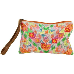 Cartera Muñequera Multicolor Chevron Flechas Lentejuelas Cuentas - Imagen 1 de 4