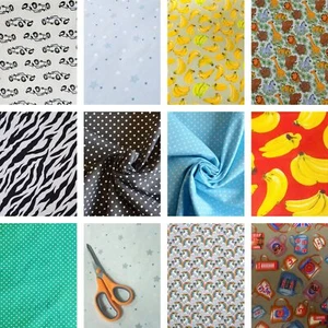 Cotton POPLIN Fabrics Dress Sewing Craft Material Spots Stars Bananas Half Metre - Picture 1 of 17