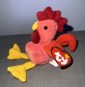 Ty Teenie Beanie Babies Strut the Rooster 1993 EXTREMELY RARE ERROR McDonald’s - Picture 1 of 7