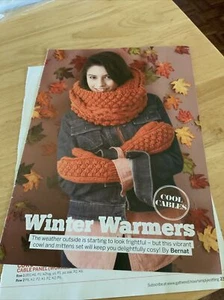 Women’s Winter Warmers Matching Cabled Mittens & Cowl Knitting Pattern In Chunky - Picture 1 of 3