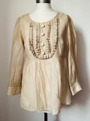 MAJE RUFFLE BIB TOP BLOUSE T1 UK 8/10  USED ONCE IN PHOTO SHOOT - Image 1 of 4