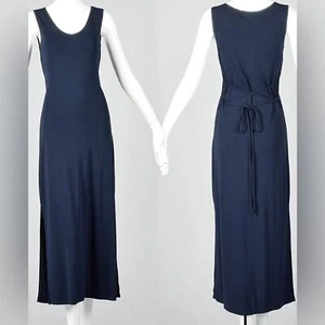 Vintage Mary McFadden dehnbares Maxikleid mit großem V-Ausschnitt und Taille zum Binden - Bild 1 von 8