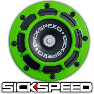 ONE SICKSPEED LIME GREEN SUPER LOUD ELECTRIC BLAST TONE HORN MOTORCYCLE 12V M4 - Bild 1 von 1