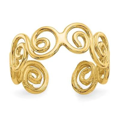 Anel de ouro amarelo 14k com design em espiral de verão - Imagem 1 de 4