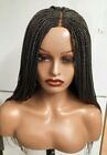 Ombre Middle part box braid sharp edges Braided wig in  #1/#340(light brown)