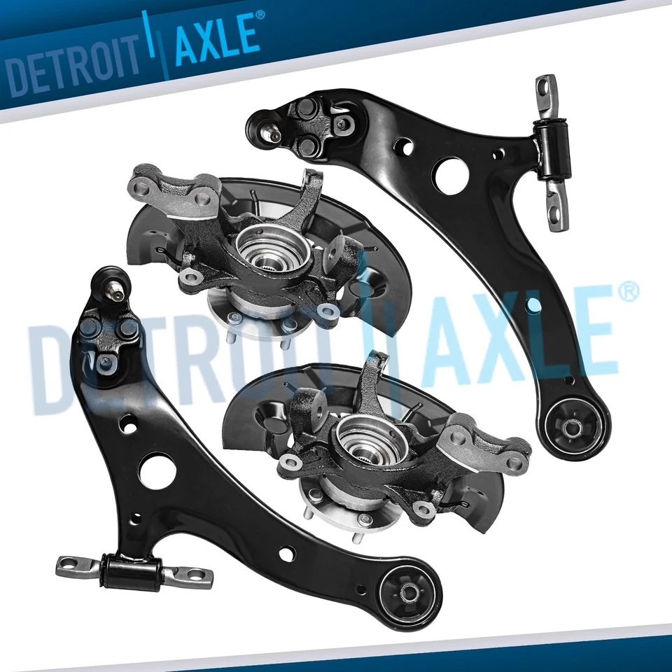 Front Knuckles Hubs Lower Control Arms w/Ball Joints for 2013-2016 Toyota Avalon - Image 1 of 4