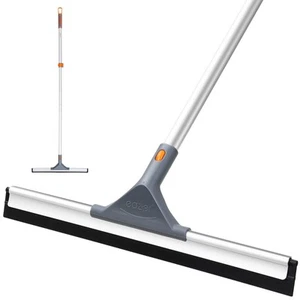 Floor Squeegee Broom: Heavy Duty Scrubber with Extendable 50.3'' Aluminum Pol... - Picture 1 of 6