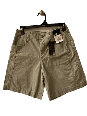 Bermudas Lee 8" para mujer caqui pantalones cortos talla 4 tostado champiñón 98# algodón informales nuevos con etiquetas Foto 1 de 4