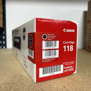 Genuine Canon 118 (2662B001) Black Toner Cartridge - NEW SEALED - Photo 1/1