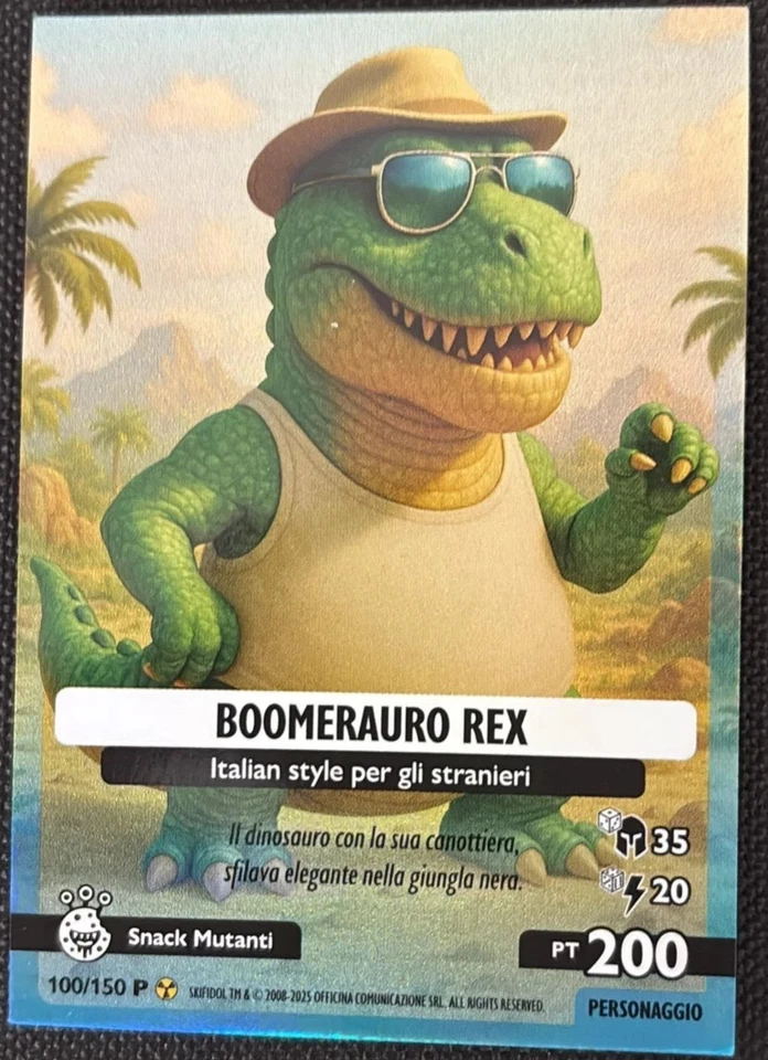 SKIFIDOL ITALIAN BRAINROT UNIVERSO PSICHEDELICO N.100 BOOMERAURO REX PROMO - Bild 1 von 1