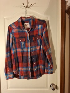 Camisa de franela con botones roja y multicolor para hombre Mossimo Supply Co manga larga XL - Imagen 1 de 4