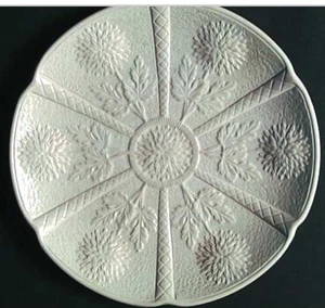 Vintage Wedgwood Creamware Majolika Chrysanthemen Teller 9,25" - Bild 1 von 6