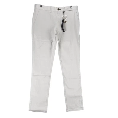 Pantalones chinos Nifty Genius para hombre 32x32 grises elásticos tiro medio rectos *NUEVOS CON ETIQUETAS* Foto 1 de 4