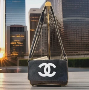CHANEL CC VIP Precision Dark Gray White Tote Shoulder / Messenger Bag NEW - Picture 1 of 6