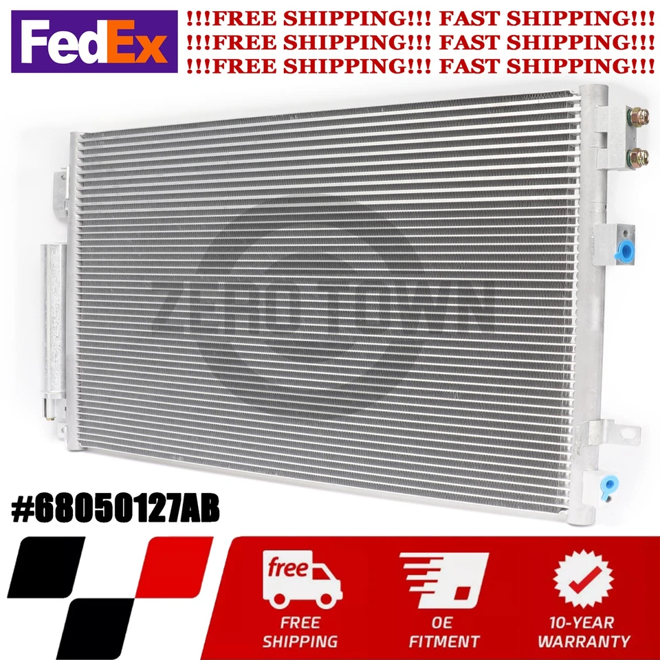 Aluminum A/C AC Condenser for 2011-2022 Chrysler 300 Dodge Charger Challenger Foto 1 de 4