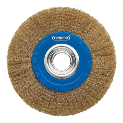 Draper Brassed Steel Bench Grinder Wire Wheel Brush 200 x 31.75mm 08067 - Image 1 of 2