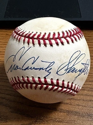 ENOS "COUNTRY" SLAUGHTER SIGNED AUTOGRAPHED OAL BASEBALL! Cardinals! HOF! - Image 1 of 2