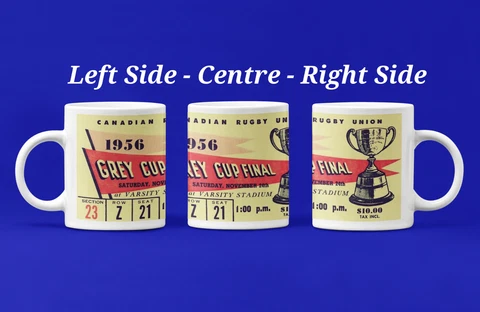 CFL 1956 Grey Cup  Full Ticket Printed on White Coffee  Mug 11oz NEW Cover