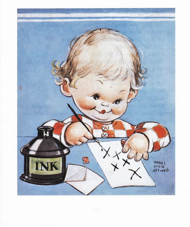 MABEL LUCIE ATTWELL ENCANTADOR LIBRO ORIGINAL IMPRESO DE LA DÉCADA DE 1990 UNA CARTA A MI AMOR Foto 1 de 1