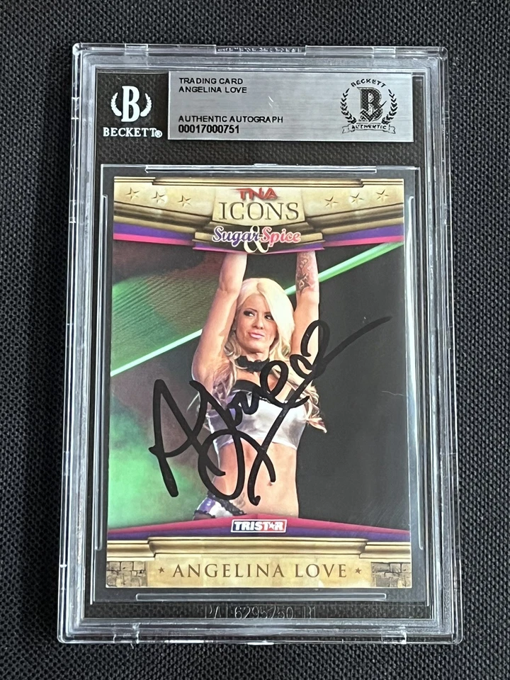 ANGELINA LOVE 2010 TRISTAR TNA ICONOS TARJETA FIRMADA AUTOGRAFIADA BAS AUTÉNTICA Foto 1 de 2
