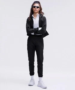 Lululemon Jogginghose Damengröße 0 schwarz angepasster Zustand hoher Bund Fleece volle Länge - Bild 1 von 4