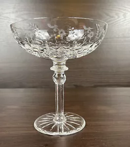 Gorgeous HTF Rogaska Crystal Gallia 8” Floral Etched Compote With Label - Picture 1 of 12