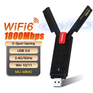WiFi 6 USB Adapter Dual Band 2.4G/5GHz Wireless Wi-Fi Dongle MT7921 Network Card - Picture 1 of 7