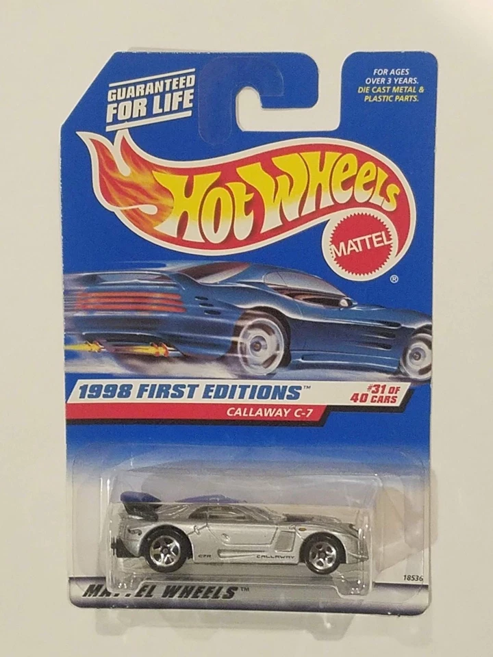 Hot Wheels 1998 First Edition Series #31/48 cars Callaway C-7 card #677 - Image 1 of 1
