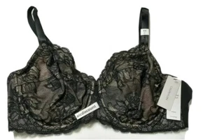 Calvin Klein QF1741 Black Seductive Comfort with Lace Unlined UW Bra 44C      a4 - Picture 1 of 4
