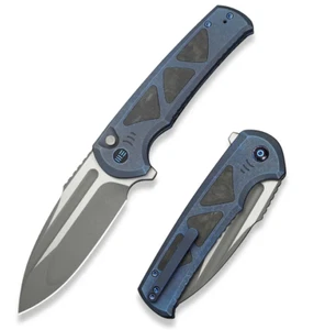 We Knife Co Ltd Sylox Folding Knife 3.88" M390 Steel Blade Titanium/CF Handle - Picture 1 of 9
