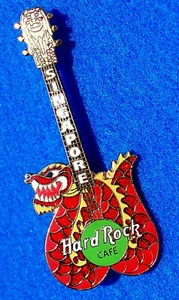 SINGAPORE RED ORIENTAL DRAGON MERLION HEADSTOCK 03 GREEN LOGO Hard Rock Cafe PIN - Picture 1 of 1