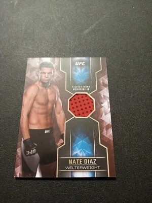NATE DIAZ 2017 TOPPS UFC KNOCKOUT FIGHTER WORN MEMORABILIA RELIC #D 10/10  - Image 1 of 2