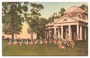 Hand Colored The Spirit of T. Jefferson Lives, Charlottesville, VA Postcard - Picture 1 of 2