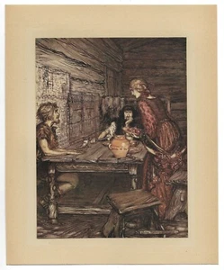 1910 ARTHUR RACKHAM Art Nouveau ANTIQUE PRINT Viking Fairy Tale NORSE FANTASY - Picture 1 of 2