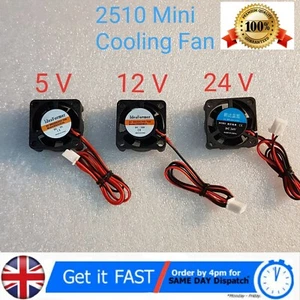 Ventilador de refrigeración de CC sin escobillas 25x25x10mm 2510 5v / 12V / 24v 5 cuchillas 2 pines - Imagen 1 de 8