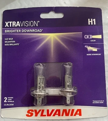 Bombillas halógenas para faros Sylvania XtraVision H1 - más brillantes para carretera - 12,8 V, 55 W Foto 1 de 2