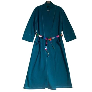 Natori Robe Women's S Teal Green Soft Knit Long Luxurious Pockets Lounge - Picture 1 of 9