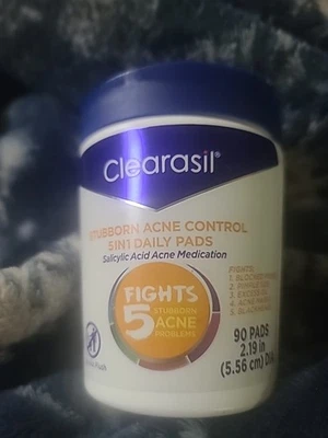 90件装Clearasil 5合1日常清洁药物垫顽固痤疮控制 — 第 1/2 张图片