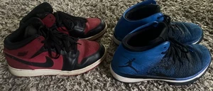 2 Pairs Size 7 Youth - Boys Jordan Mid- High Basketball / Tennis Shoes. - Picture 1 of 21