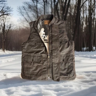 Chaleco Outback Trading Company Hombre Marrón Cobar Piel Aceitera Talla Lg Granja Caza Peces Foto 1 de 4