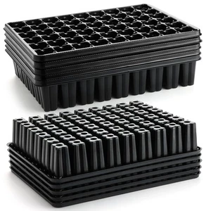 54 Cell Seed Starter Trays, 2.8" Deep Plug Flat Tray,10 Pieces Big Holes Germ... - Picture 1 of 7