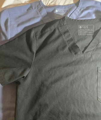 Figs Mens Scrub Shirt Top - XL - (Lot of 2) Blue & Black  - Image 1 of 4